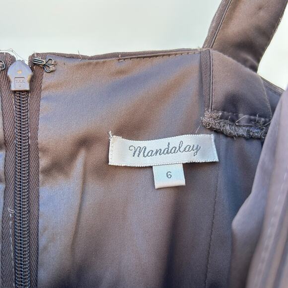 Elegant Navy Blue Mini Dress with Gold Accents - Picture 6 of 8